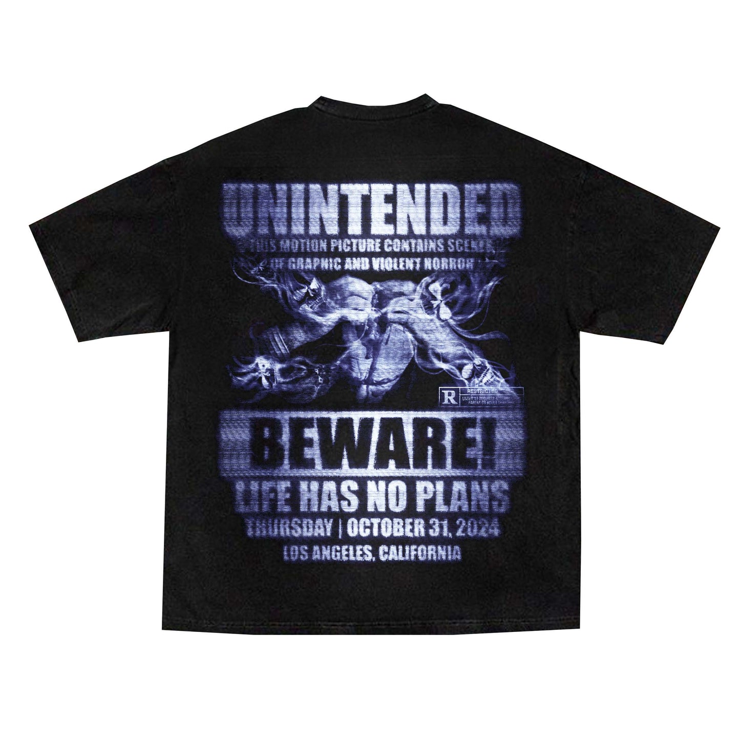 Unintended Horror Film Tee Black Back