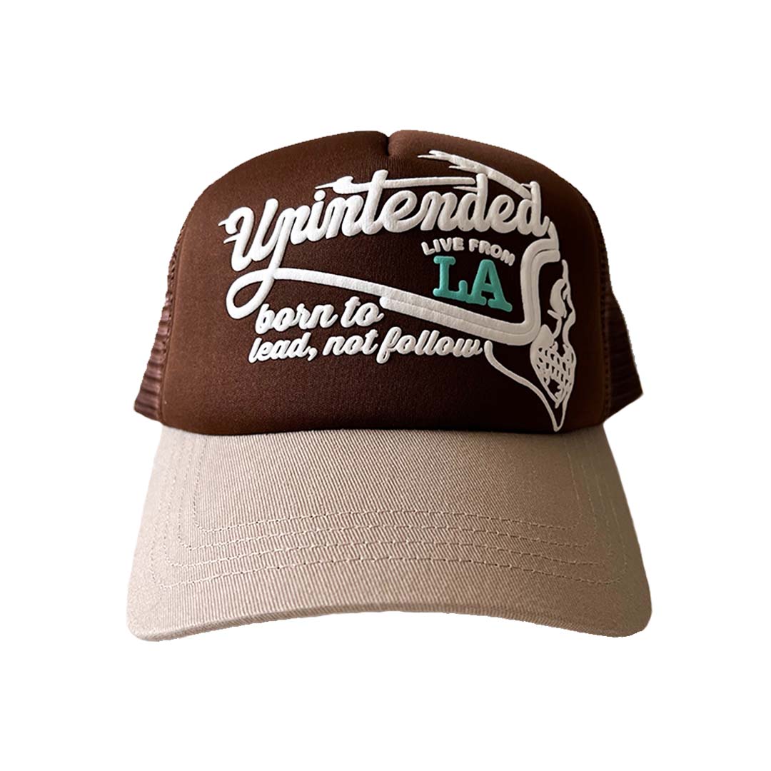 Born to Lead, Not Follow Trucker Hat | Brown - UNINTENDED