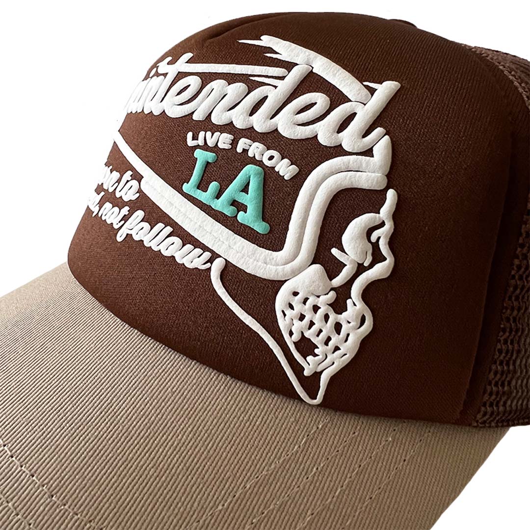 Born to Lead, Not Follow Trucker Hat | Brown - UNINTENDED