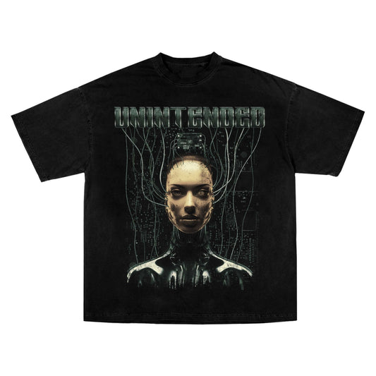 Skynet | Drop Shoulder Black Tee - UNINTENDED